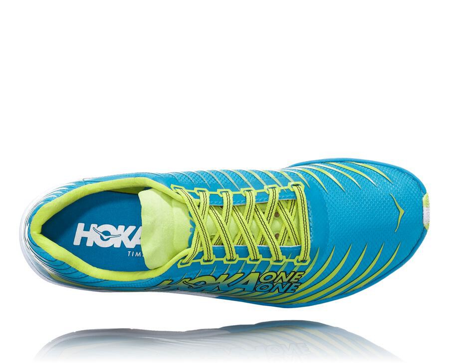 Hoka One One Çivili Koşu Ayakkabısı Erkek Mavi/Yeşil - Evo Xc - JO0527349